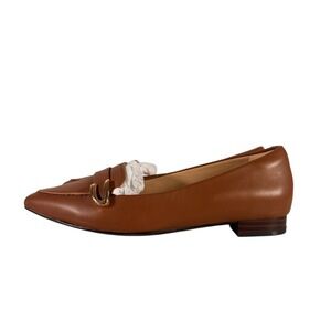 Clarks Womens Laina 15 Buckle Loafer Flats Dark Tan Leather 61527 6 M